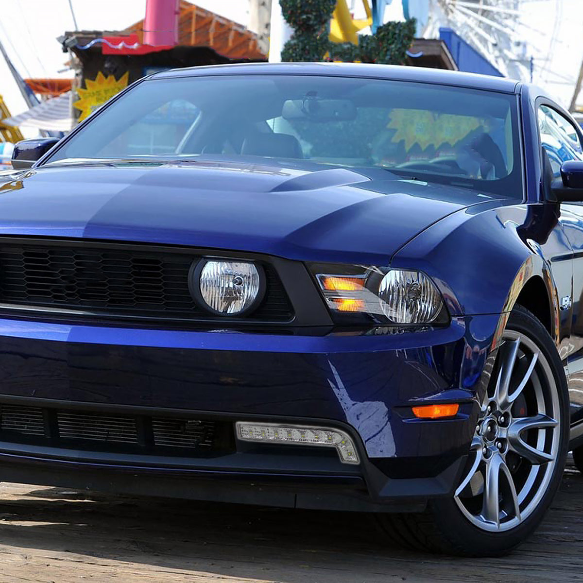 2010-2014 Ford Mustang S197 GT LED Light Strip Bumper Lights (Chrome Housing / Clear Lens)