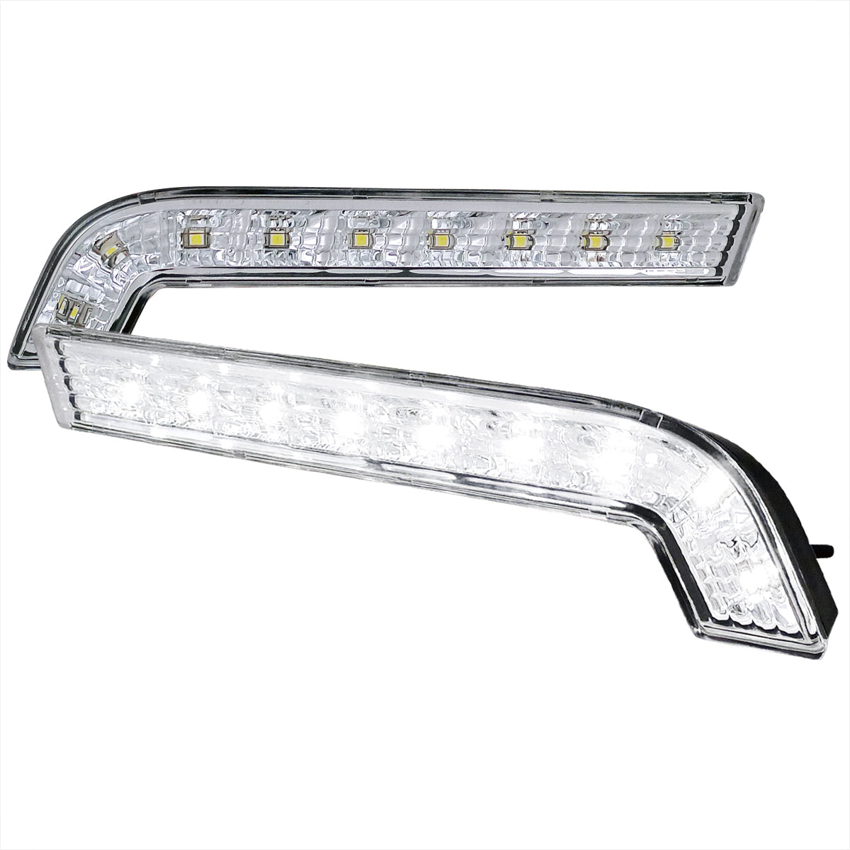 2010-2014 Ford Mustang S197 GT LED Light Strip Bumper Lights (Chrome Housing / Clear Lens)