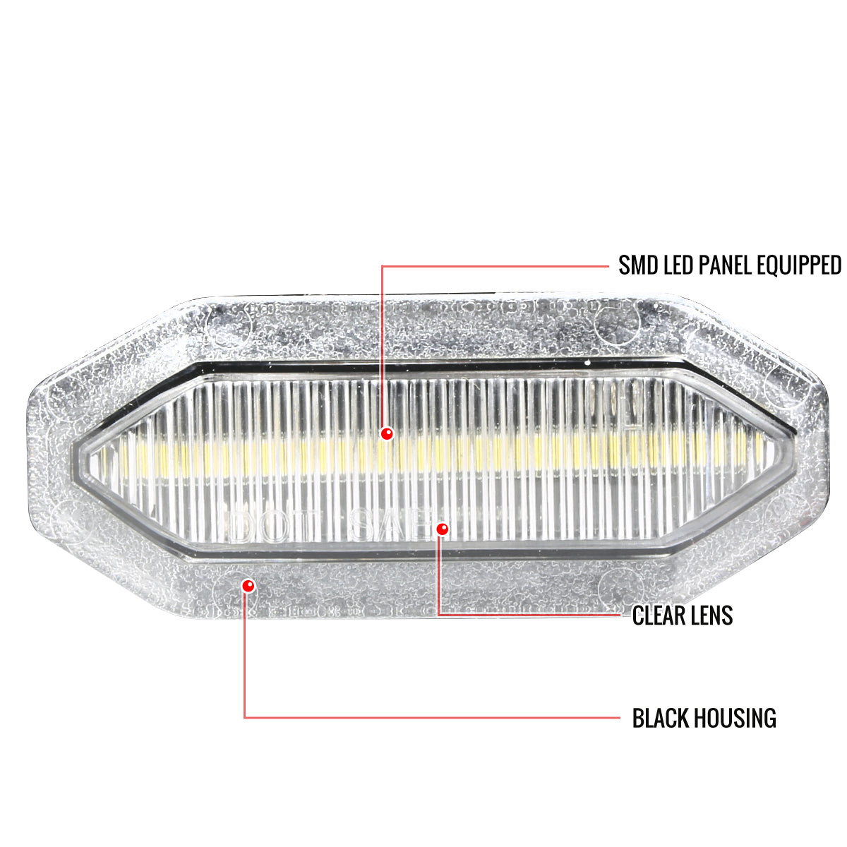 2015-2017 Ford Mustang S550 Front Grille LED Driving Lights - 6PC (Chrome Housing / Clear Lens)