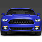 2015-2017 Ford Mustang S550 Front Grille LED Driving Lights - 6PC (Chrome Housing / Clear Lens)