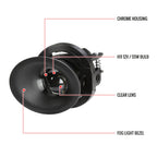 2015-2023 Dodge Challenger H11 12V/55W Projector Fog Lights Kit (Chrome Housing / Clear Lens)