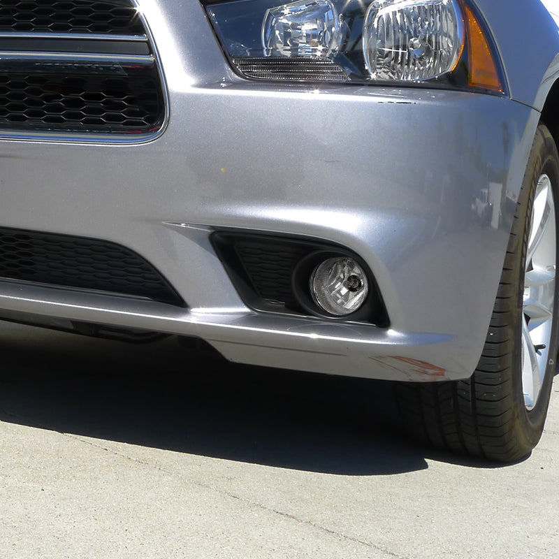 2011-2014 Dodge Charger LD 12V/35W Fog Lights Kit (Chrome Housing / Clear Lens)