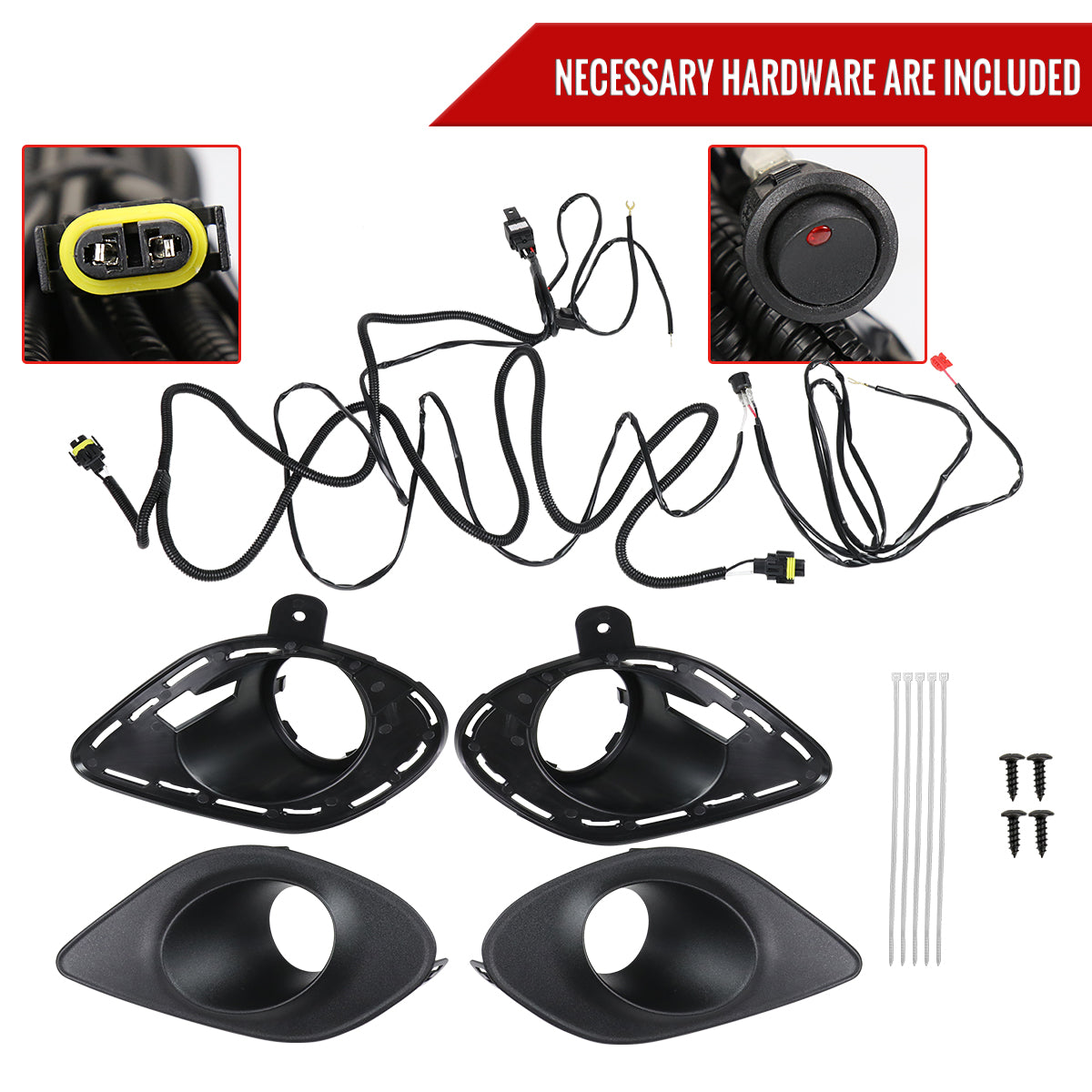 2015-2020 Dodge Charger LD H11 Projector Fog Lights Kit (Chrome Housing / Clear Lens)