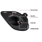 2015-2020 Dodge Charger LD H11 Projector Fog Lights Kit (Chrome Housing / Clear Lens)