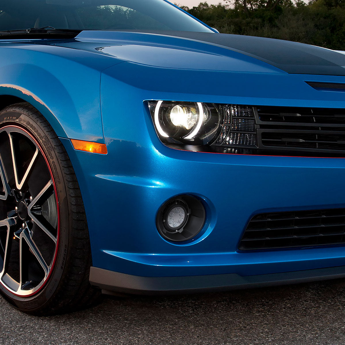 2010-2013 Chevrolet Camaro 5th Gen LED Fog Lights Kit w/ Switch & Wiring Harness (Chrome Housing / Clear Lens)
