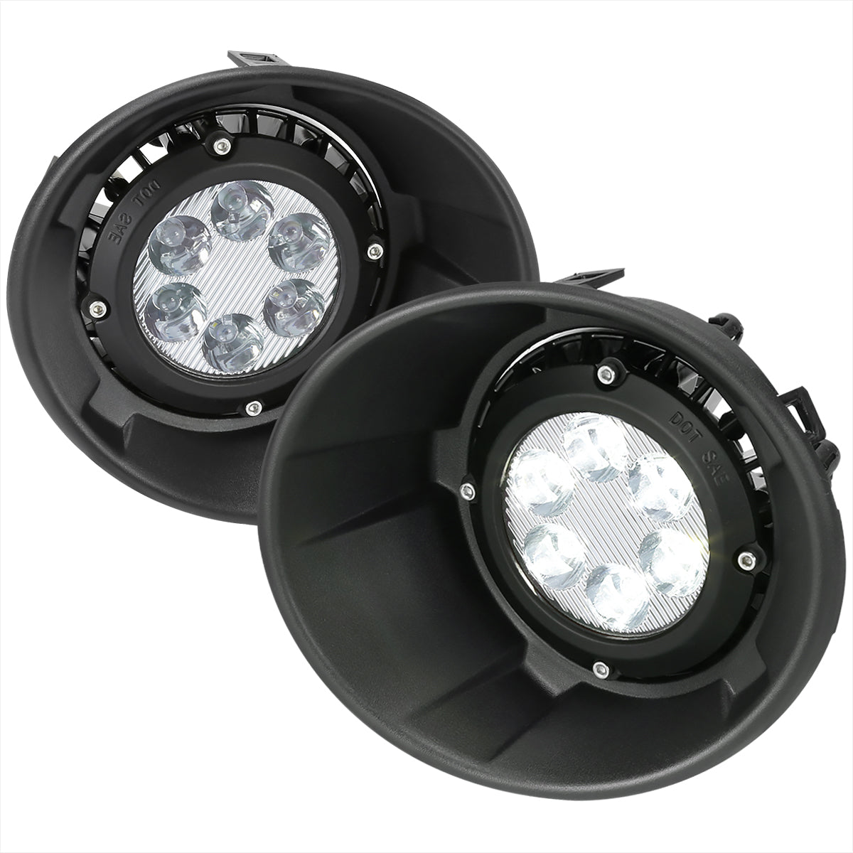 2010-2013 Chevrolet Camaro 5th Gen LED Fog Lights Kit w/ Switch & Wiring Harness (Chrome Housing / Clear Lens)