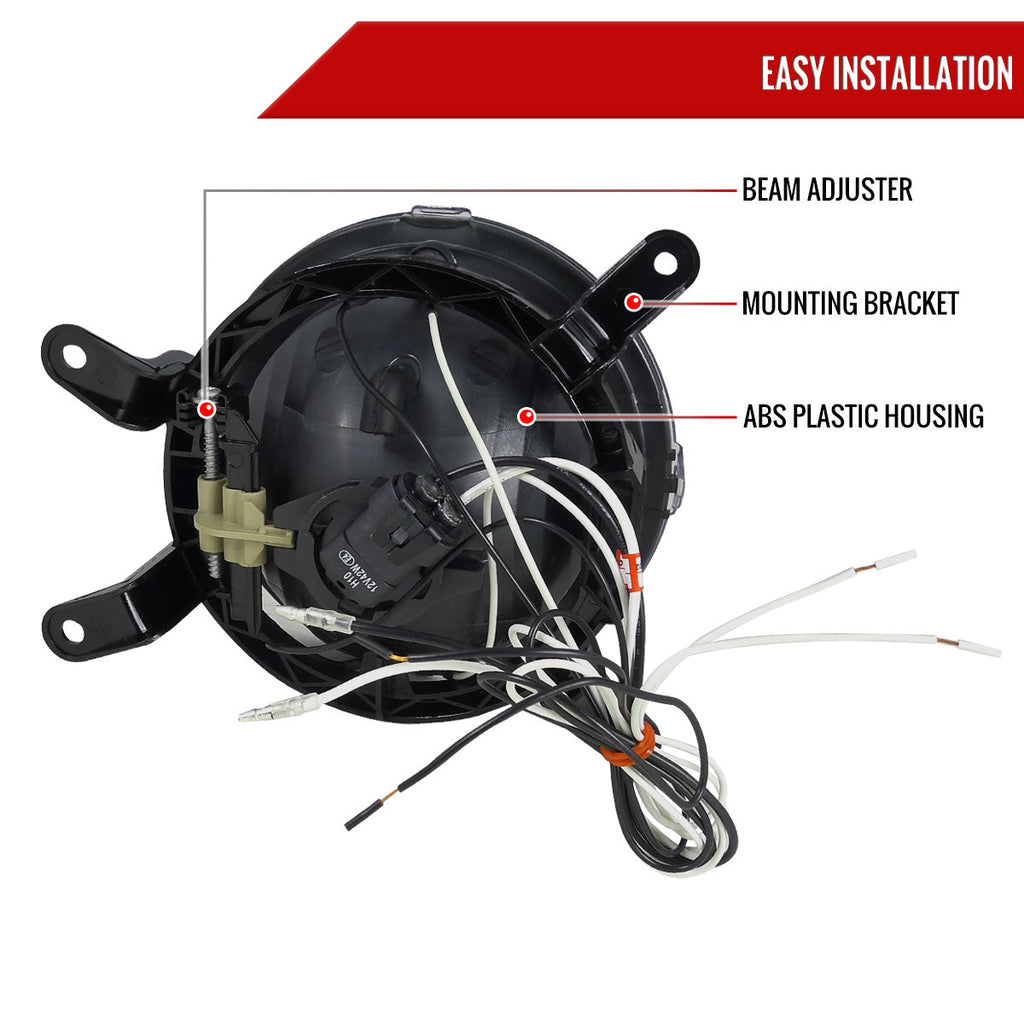 2005-2009 Ford Mustang S197 GT Deluxe/Premium H10 Halo Ring Fog Lights (Chrome Housing / Clear Lens)