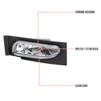 1994-1998 Ford Mustang SN95 V6 899 Fog Lights Kit (Chrome Housing / Clear Lens)