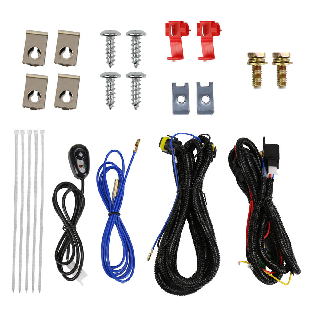 1999-2004 Ford Mustang New Edge 899 Fog Lights Kit w/ Switch & Wiring Harness (Chrome Housing / Smoked Lens)