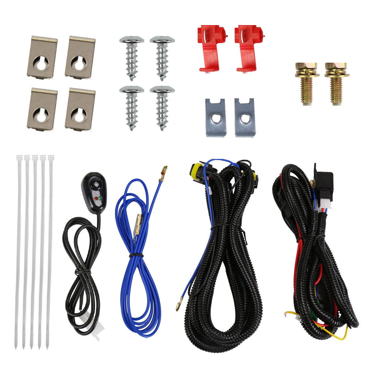 1999-2004 Ford Mustang New Edge 899 Fog Lights Kit w/ Switch & Wiring Harness (Chrome Housing / Smoked Lens)