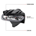 1999-2004 Ford Mustang New Edge 899 Fog Lights Kit w/ Switch & Wiring Harness (Chrome Housing / Clear Lens)