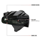 1999-2004 Ford Mustang New Edge 899 Fog Lights Kit w/ Switch & Wiring Harness (Chrome Housing / Smoked Lens)