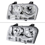 2005-2010 Chrysler 300 Factory Style Headlights (Chrome Housing / Clear Lens)