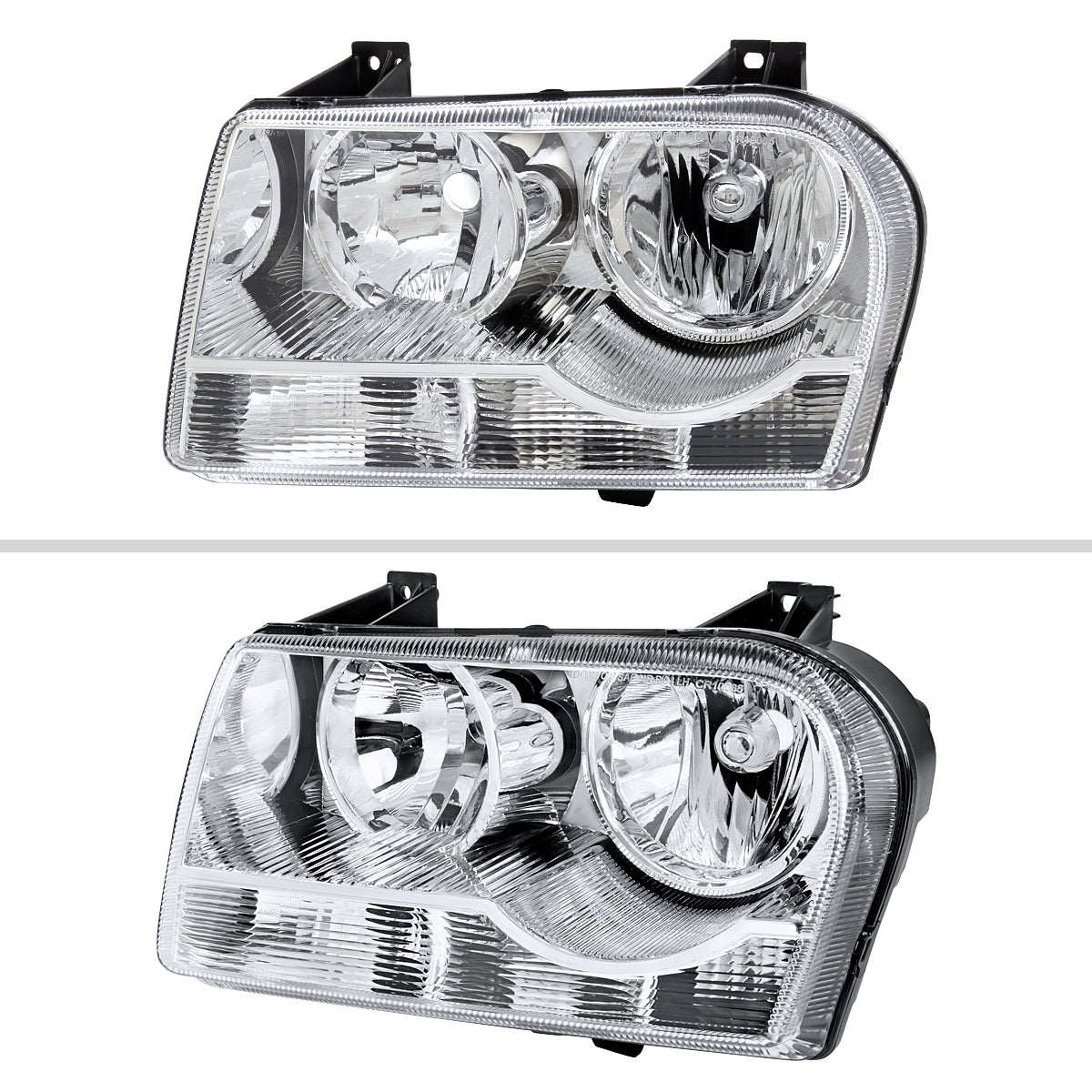 2005-2010 Chrysler 300 Factory Style Headlights (Chrome Housing / Clear Lens)