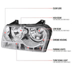2005-2010 Chrysler 300 Factory Style Headlights (Chrome Housing / Clear Lens)
