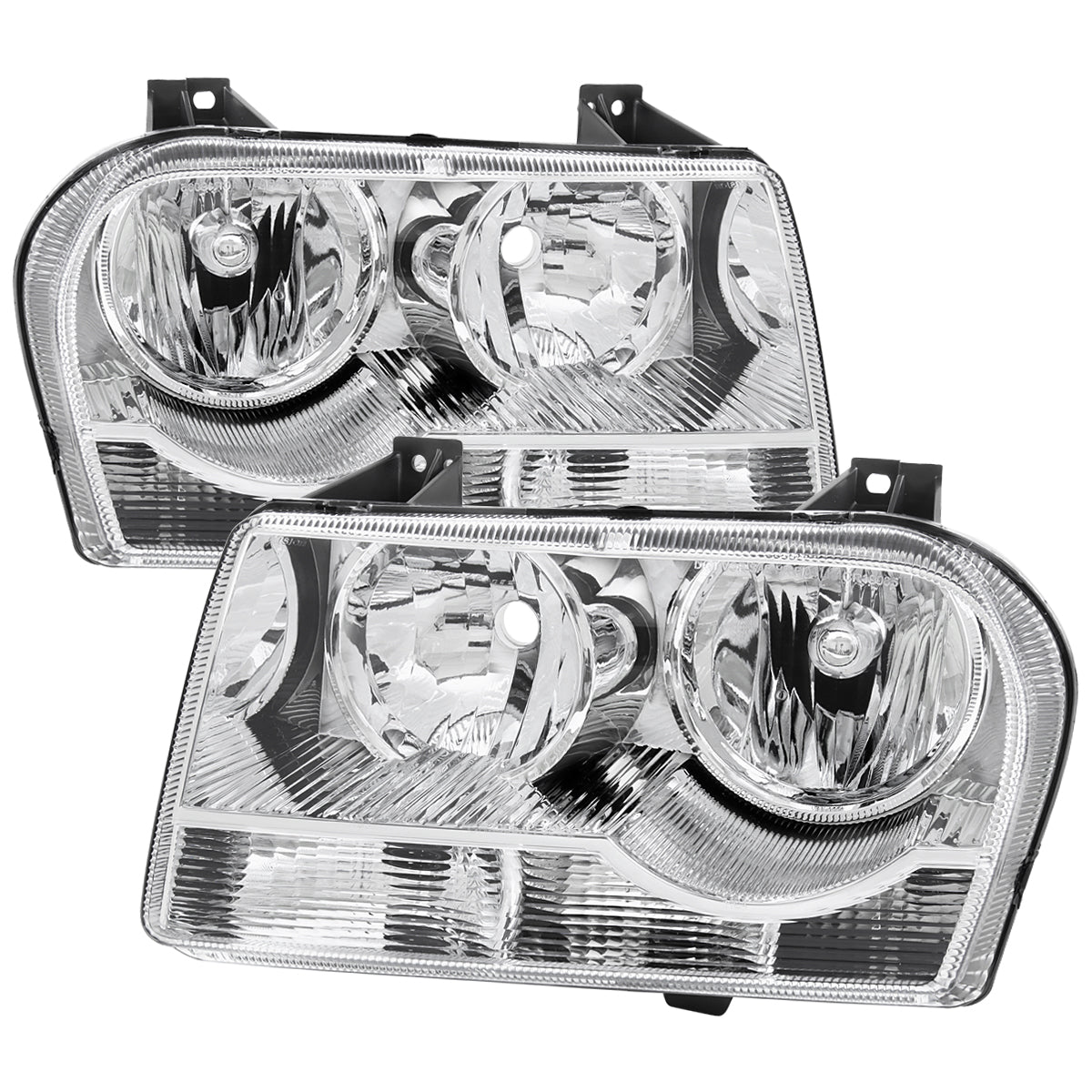 2005-2010 Chrysler 300 Factory Style Headlights (Chrome Housing / Clear Lens)