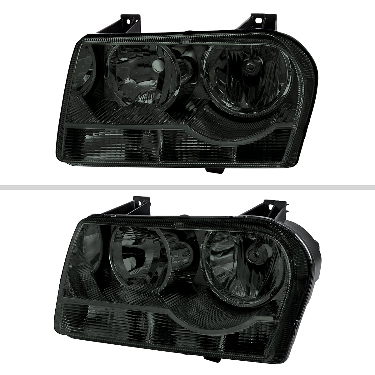 2005-2010 Chrysler 300 Factory Style Headlights (Chrome Housing / Smoked Lens)