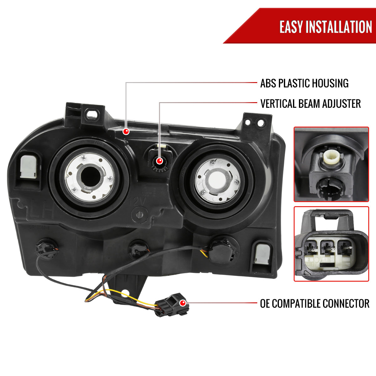 2005-2010 Chrysler 300 Factory Style Headlights (Chrome Housing / Smoked Lens)