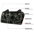 2005-2010 Chrysler 300 Factory Style Headlights (Chrome Housing / Smoked Lens)