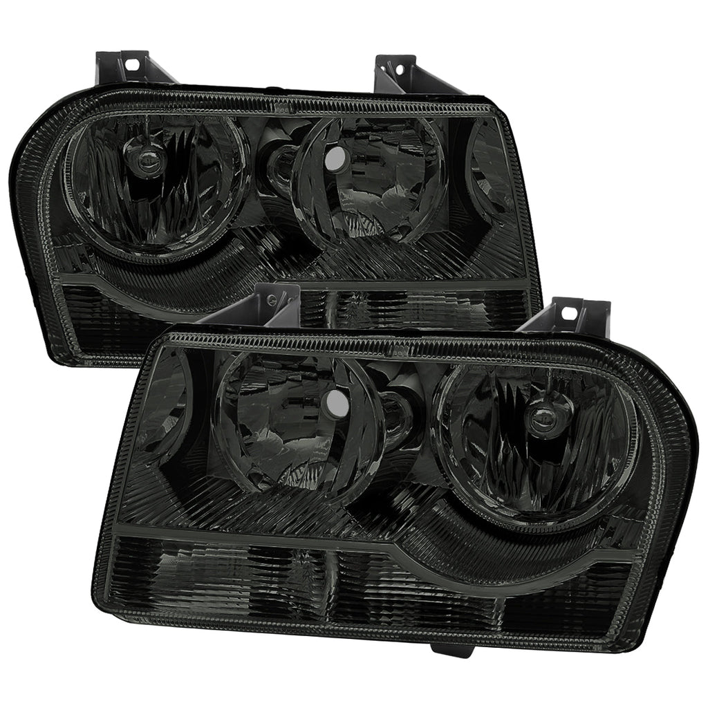 2005-2010 Chrysler 300 Factory Style Headlights (Chrome Housing / Smoked Lens)