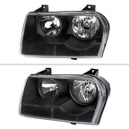 2005-2010 Chrysler 300 Factory Style Headlights (Matte Black Housing / Clear Lens)