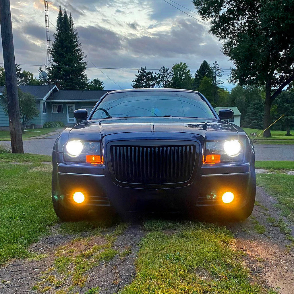 2005-2010 Chrysler 300 Factory Style Headlights (Matte Black Housing / Clear Lens)