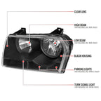 2005-2010 Chrysler 300 Factory Style Headlights (Matte Black Housing / Clear Lens)