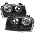 2005-2010 Chrysler 300 Factory Style Headlights (Matte Black Housing / Clear Lens)