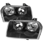 2005-2010 Chrysler 300 Factory Style Headlights (Matte Black Housing / Clear Lens)