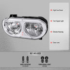2008-2014 Dodge Challenger Factory Style Replacement Headlights (Chrome Housing / Clear Lens)