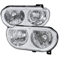 2008-2014 Dodge Challenger Factory Style Replacement Headlights (Chrome Housing / Clear Lens)