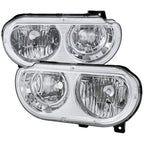 2008-2014 Dodge Challenger Factory Style Replacement Headlights (Chrome Housing / Clear Lens)