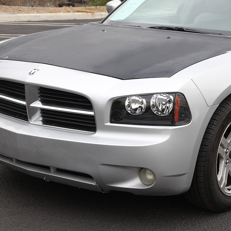 2006-2010 Dodge Charger LX Factory Style Headlights (Matte Black Housing / Clear Lens)