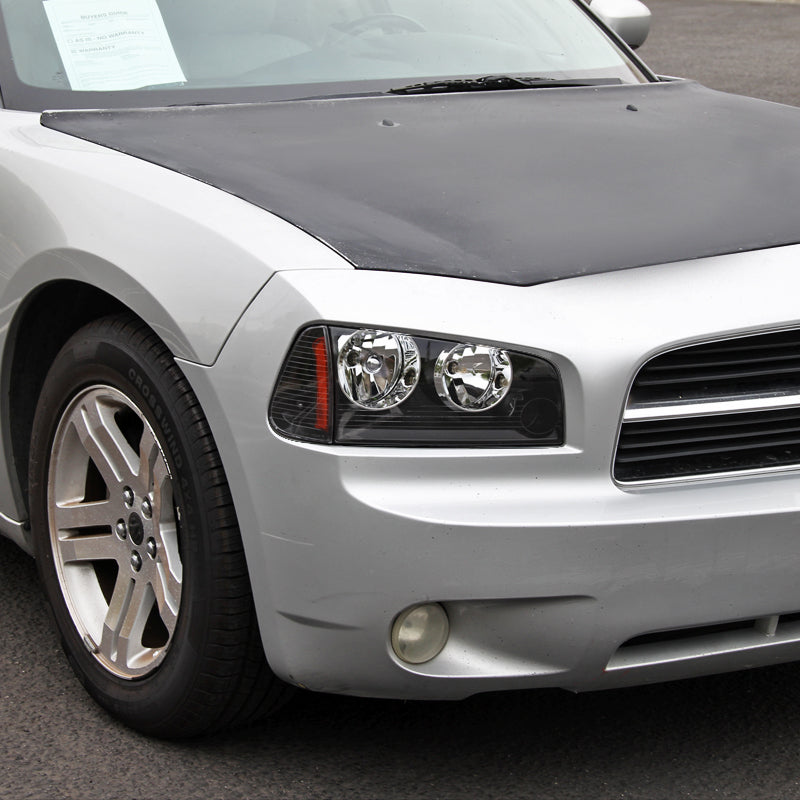 2006-2010 Dodge Charger LX Factory Style Headlights (Matte Black Housing / Clear Lens)