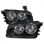 2006-2010 Dodge Charger LX Factory Style Headlights (Matte Black Housing / Clear Lens)