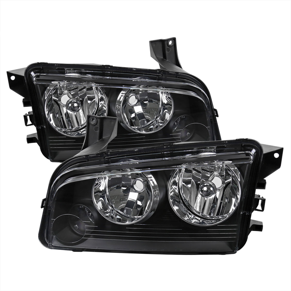 2006-2010 Dodge Charger LX Factory Style Headlights (Matte Black Housing / Clear Lens)