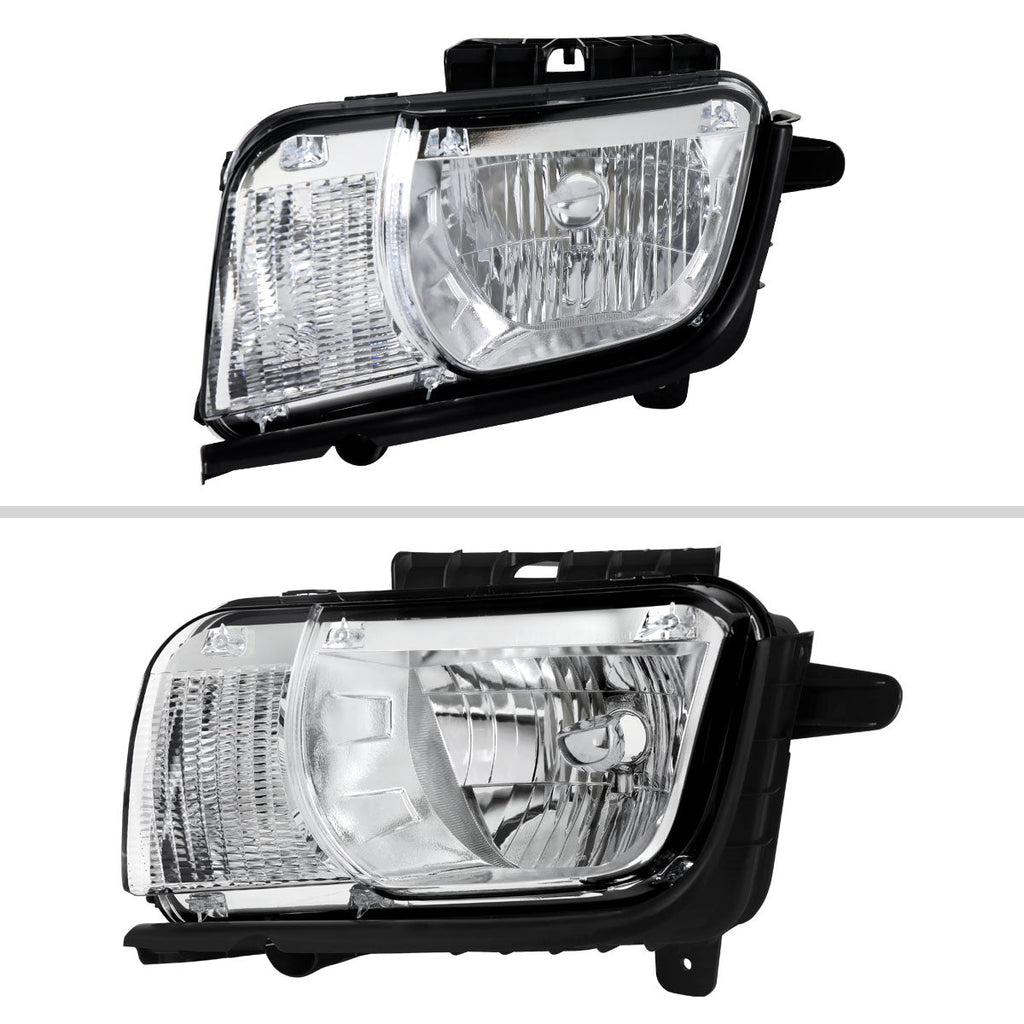 2010-2013 Chevrolet Camaro 5th Gen Factory Style Halogen Headlights (Chrome Housing / Clear Lens)