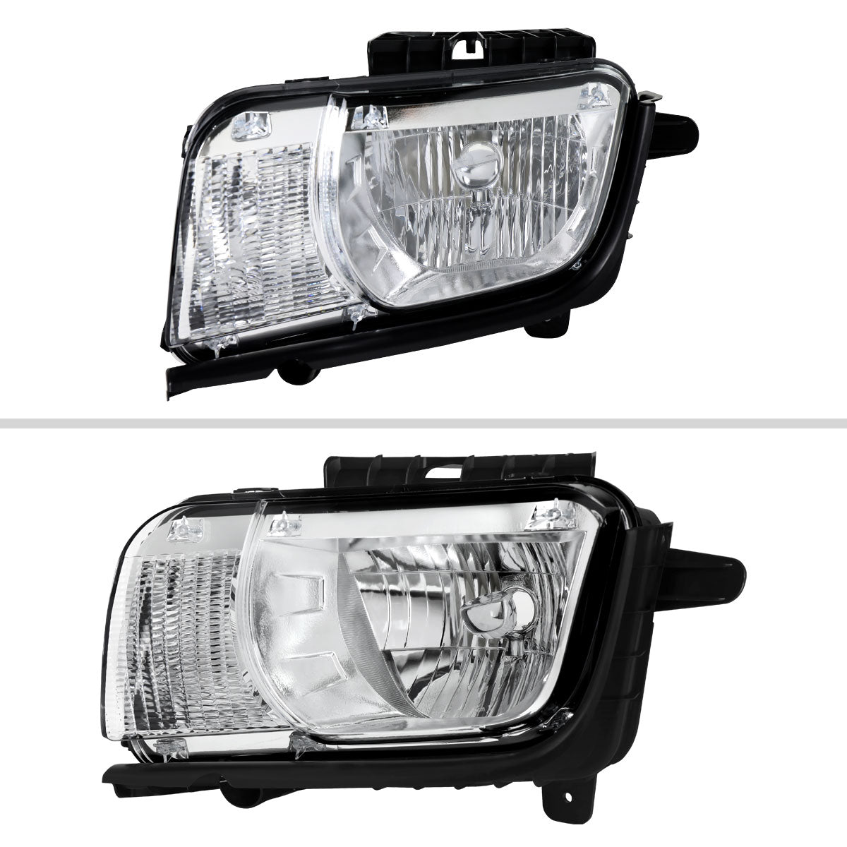 2010-2013 Chevrolet Camaro 5th Gen Factory Style Halogen Headlights (Chrome Housing / Clear Lens)