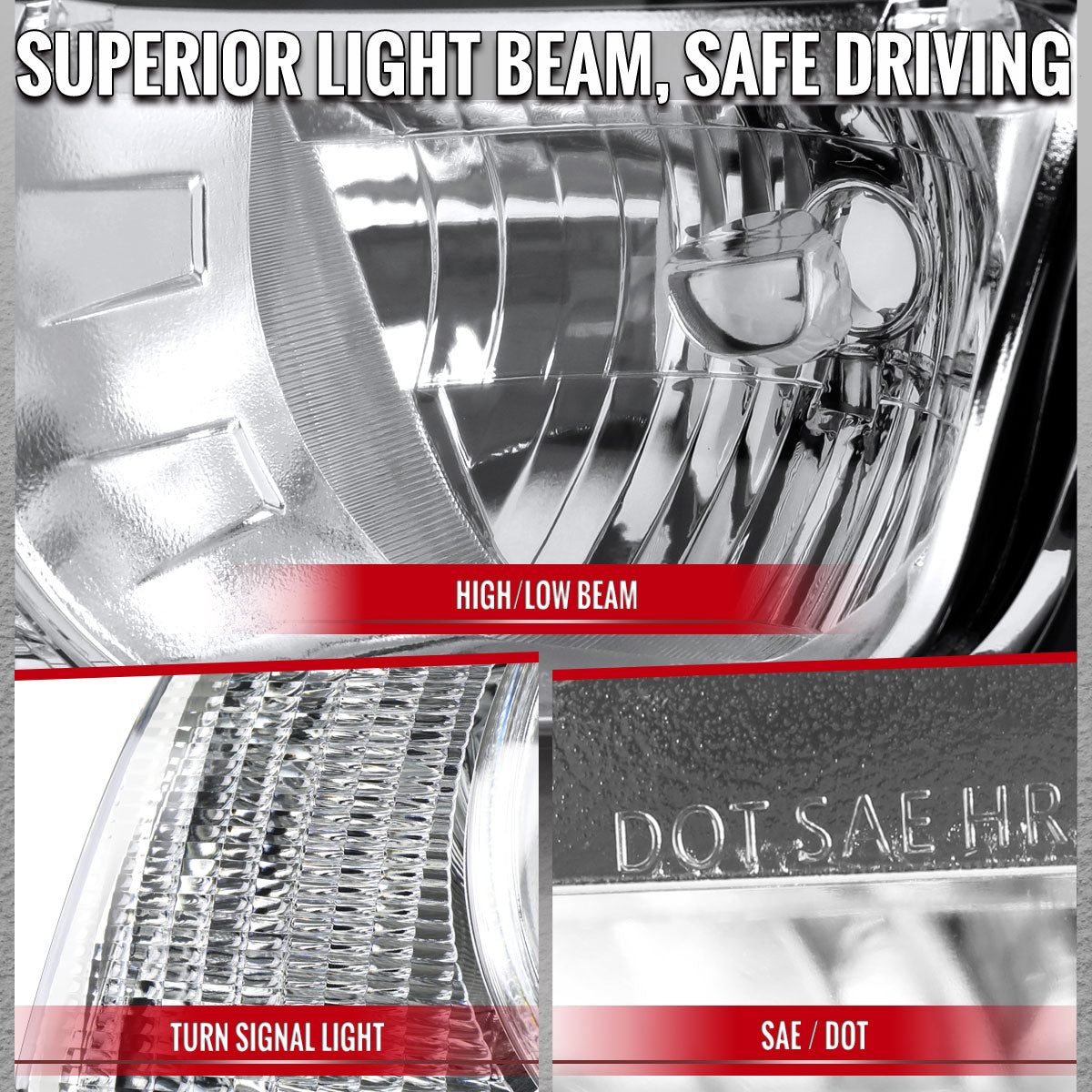 2010-2013 Chevrolet Camaro 5th Gen Factory Style Halogen Headlights (Chrome Housing / Clear Lens)