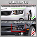 2010-2013 Chevrolet Camaro 5th Gen Factory Style Halogen Headlights (Chrome Housing / Clear Lens)