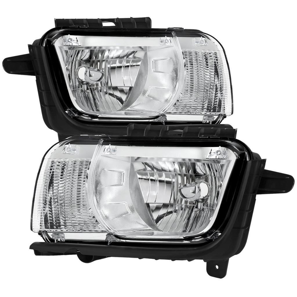 2010-2013 Chevrolet Camaro 5th Gen Factory Style Halogen Headlights (Chrome Housing / Clear Lens)