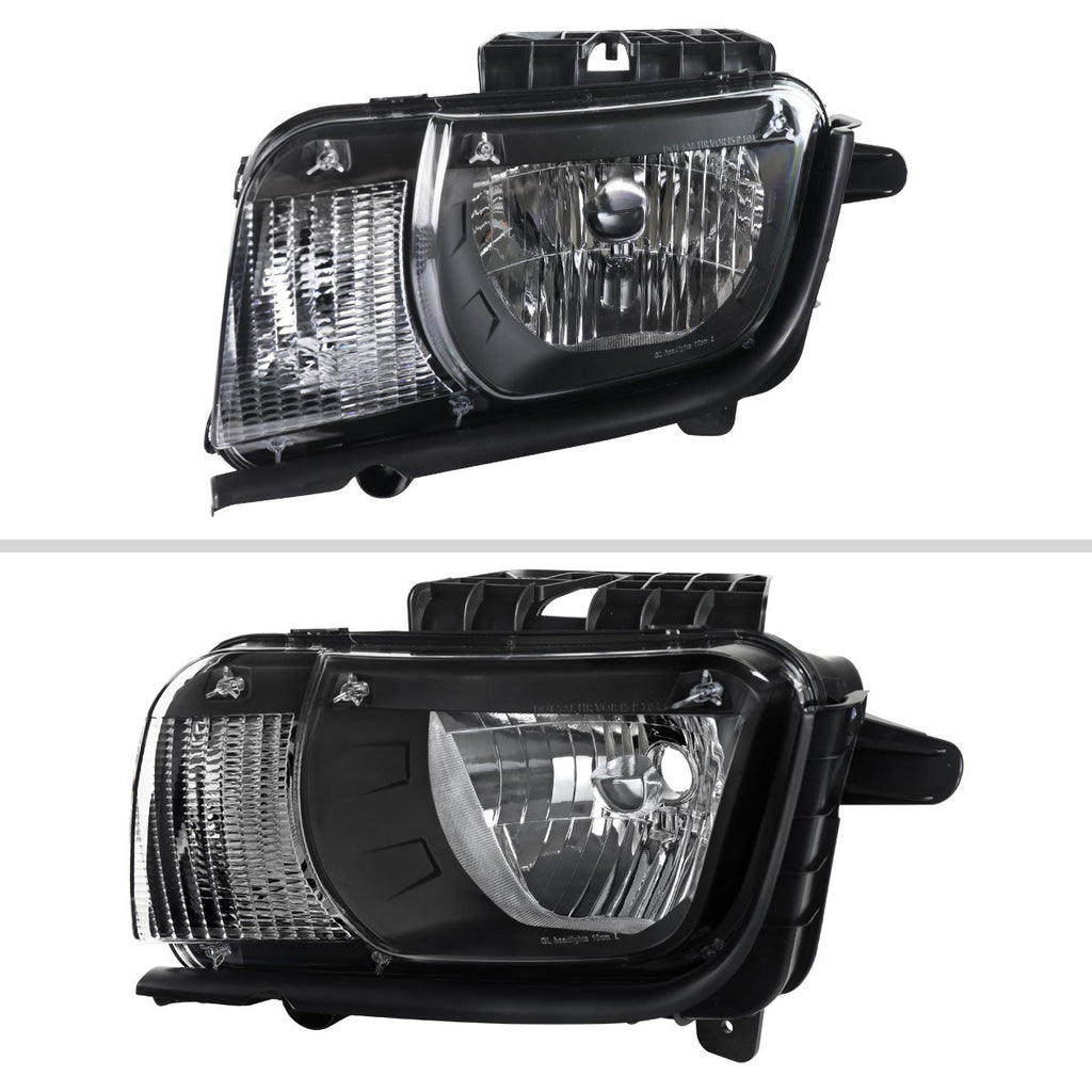2010-2013 Chevrolet Camaro 5th Gen Factory Style Halogen Headlights (Matte Black Housing / Clear Lens)