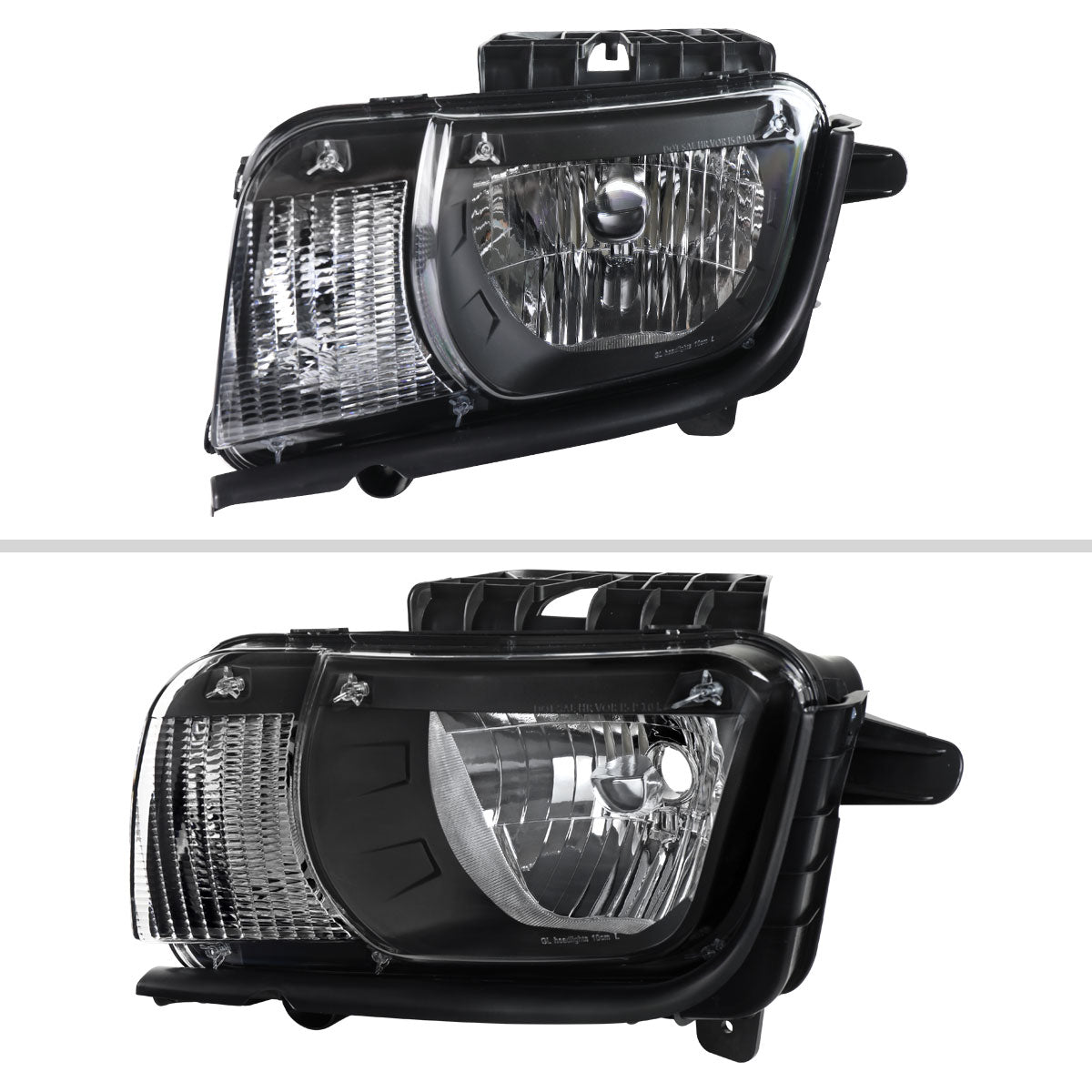 2010-2013 Chevrolet Camaro 5th Gen Factory Style Halogen Headlights (Matte Black Housing / Clear Lens)