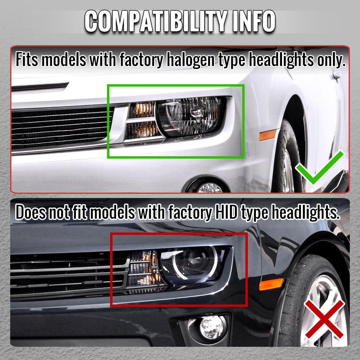 2010-2013 Chevrolet Camaro 5th Gen Factory Style Halogen Headlights (Matte Black Housing / Clear Lens)