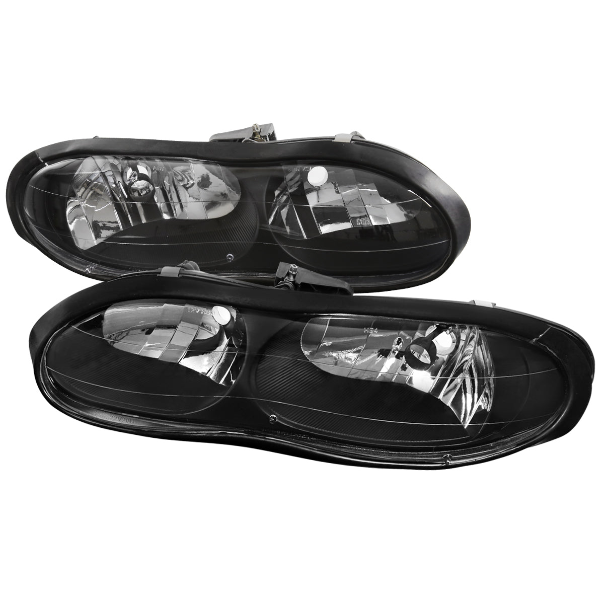 1998-2002 Chevrolet Camaro 4th Gen Factory Style Headlights (Matte Black Housing / Clear Lens)