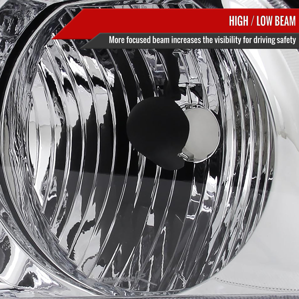 2005-2009 Ford Mustang S197 Factory Style Headlights (Chrome Housing / Clear Lens)