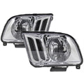 2005-2009 Ford Mustang S197 Factory Style Headlights (Chrome Housing / Clear Lens)