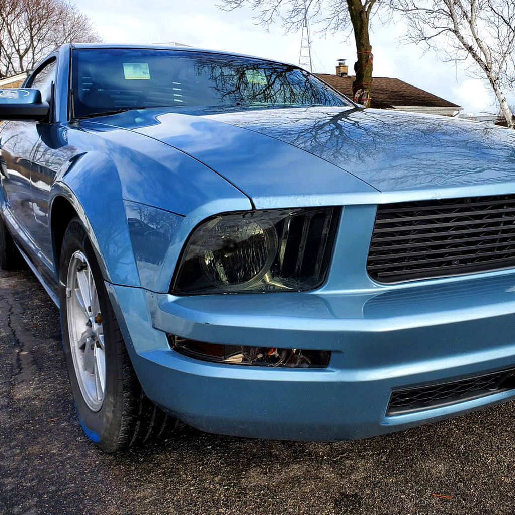 2005-2009 Ford Mustang S197 Factory Style Headlights (Chrome Housing / Smoked Lens)