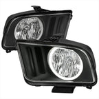 2005-2009 Ford Mustang S197 LED Halo Factory Style Headlights (Matte Black Housing / Clear Lens)