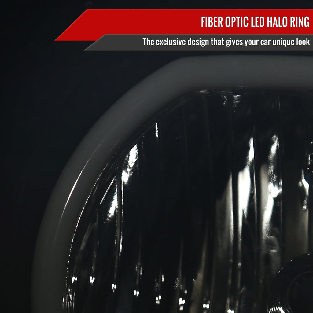 2005-2009 Ford Mustang S197 LED Halo Factory Style Headlights (Matte Black Housing / Smoked Lens)
